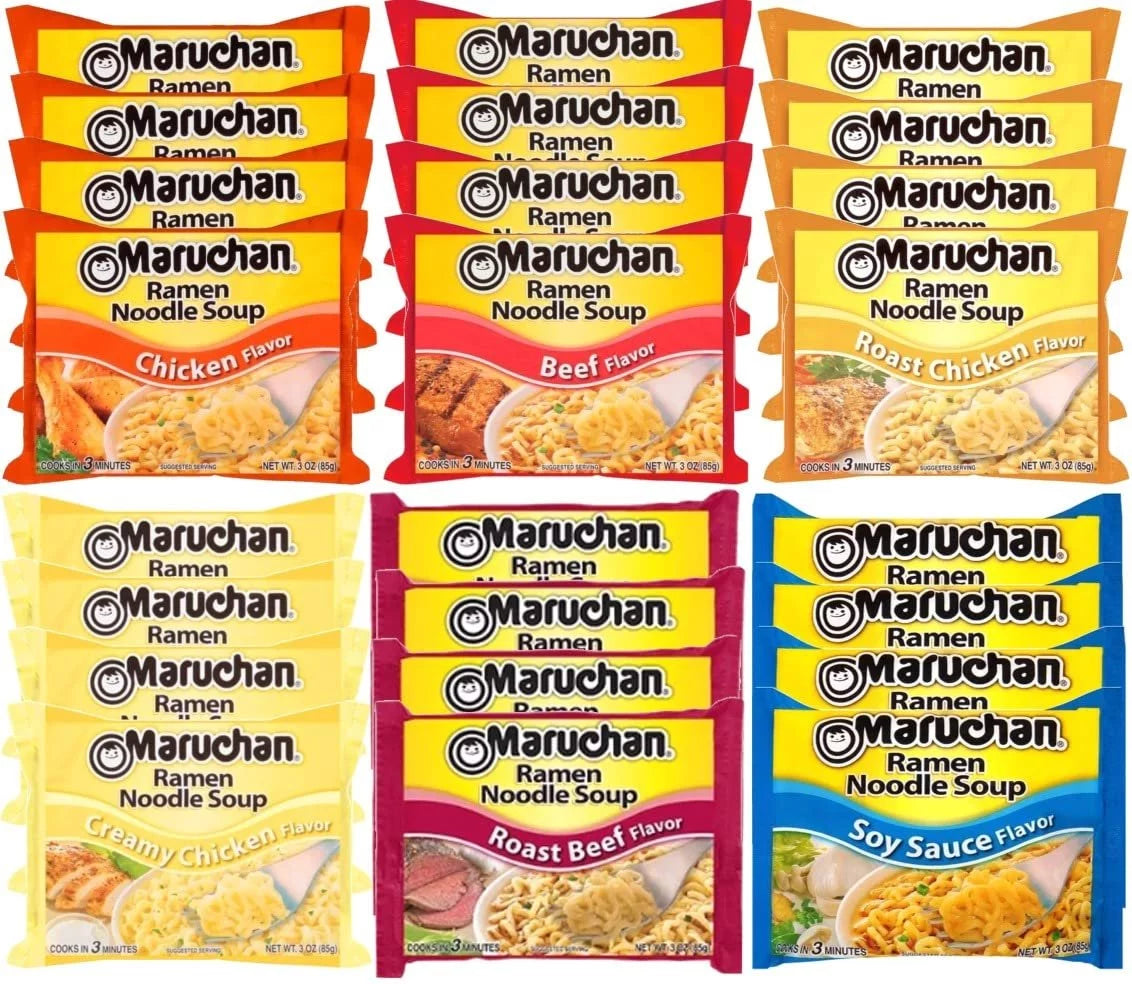 24 Packs Instant Ramen Noodle Soup Variety Mix B11645
