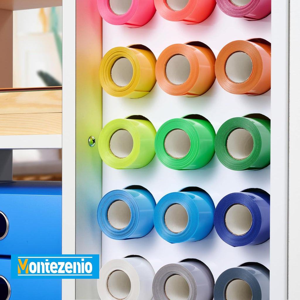 Mobile Craft Storage with 23 Vinyl Roll Holder, Craft Table Stand with Wheels, Crafting Cabinet with Large Drawers T151
