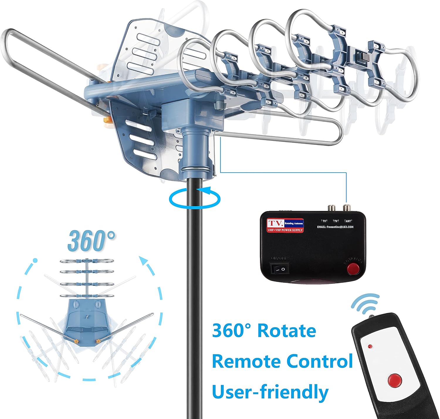 60FT RG6 Coaxial Cable Digital Outdoor Antenna F1417