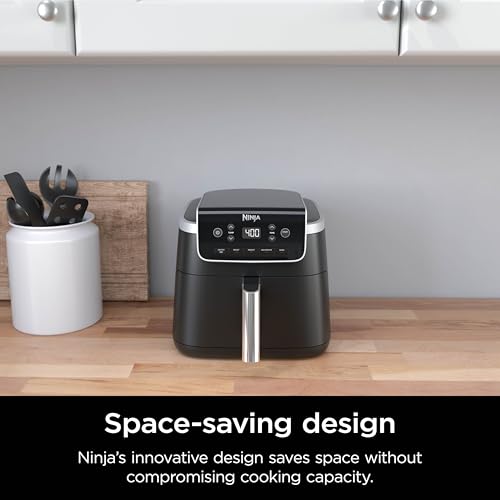 4-in-1 Air Fryer with 5 QT Capacity, Nonstick Basket & Crisper Plate, Grey Z1614