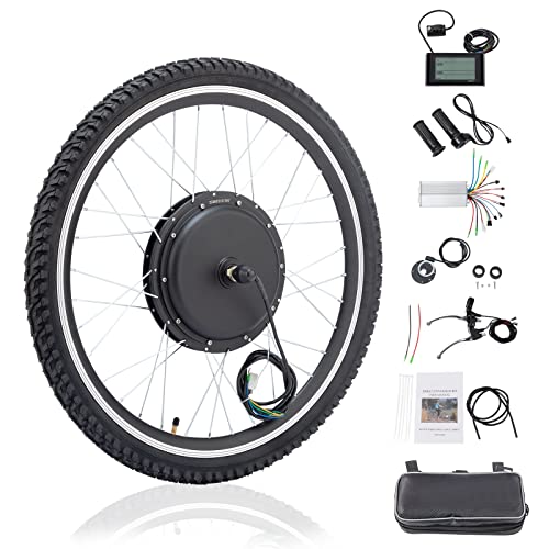 48V 1000W 26" Front/Rear Wheel Electric Bike Conversion Kit with LCD Display M6794
