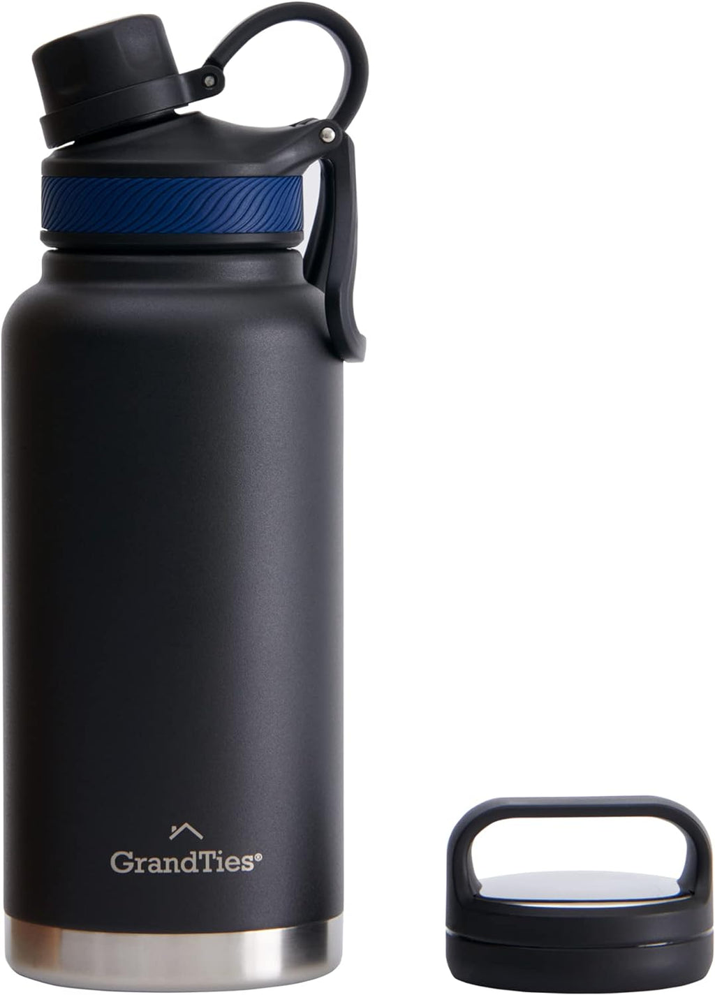 2 Lids Stainless Steel Water Bottles Vacuum Insulated Reusable BPA-Free Metal Canteen N28540