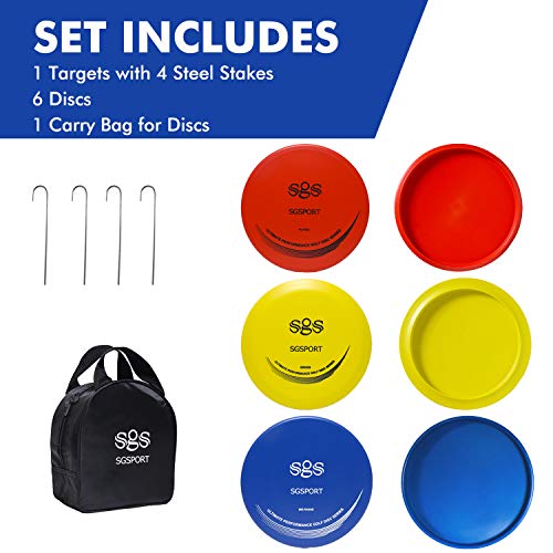 Portable Disc Golf Basket with 6 Discs and Carry Bag G531178