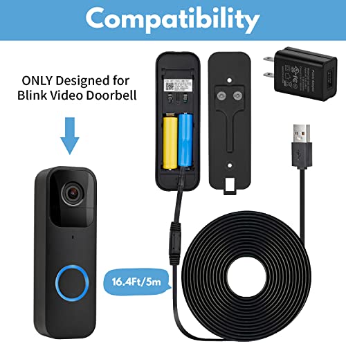 16.4ft Weatherproof Power Adapter for Video Doorbell P155