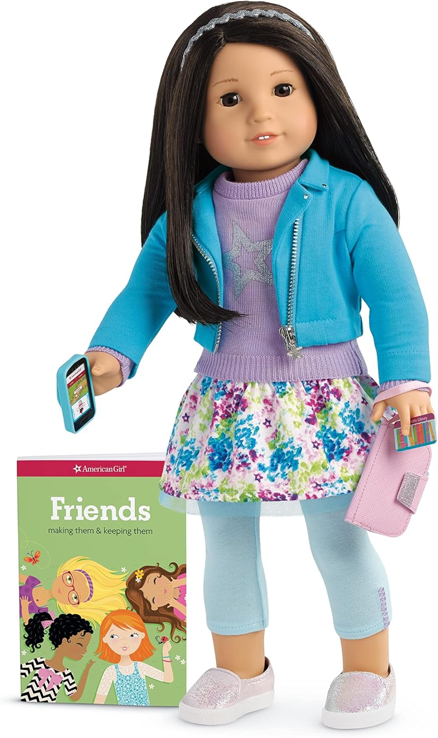 18-inch Doll with Brown Eyes and Black Hair N578