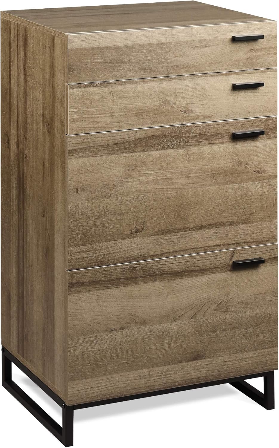 Gray Oak 4 Drawer Wood Dresser I123