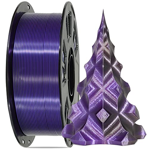 6 Spools Bicolor Dual Color 1.75mm 3D Printer Filament Bundle, Silk PLA, 250g X 6 Spools F350962