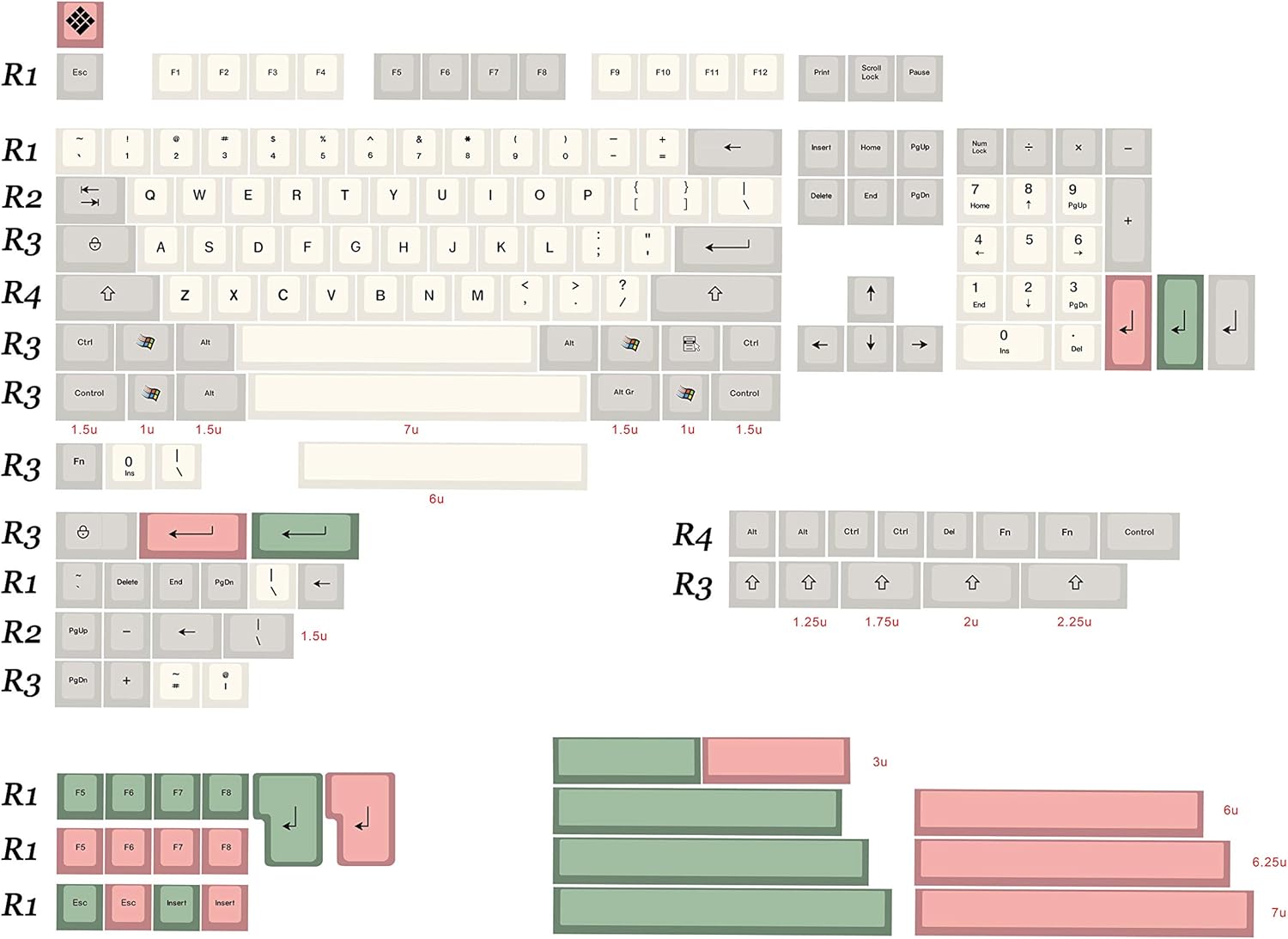 Retro SA Keycap Sublimation Cherry MX Keycap N756409