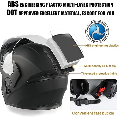 DOT Approved Dual Visor Flip Up Full Face Motorcycle Helmet Z707