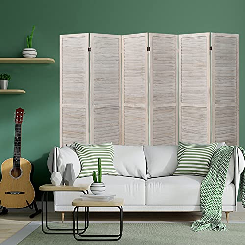 6 Panel Wood Room Divider (Beige) K748
