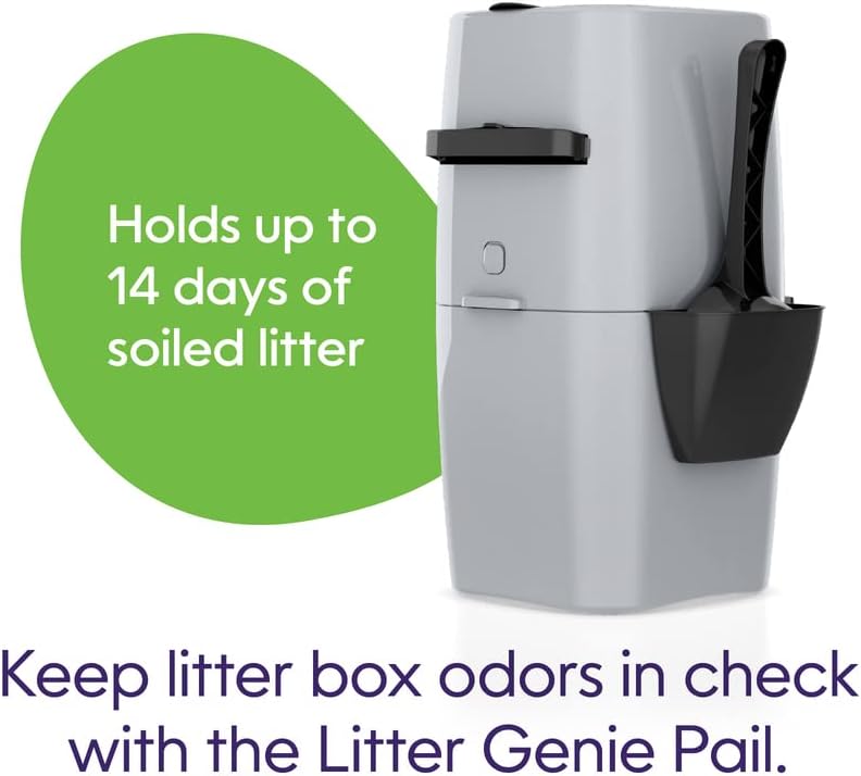 Silver Standard Pail Cat Litter Box Waste Disposal System with 1 Square Refill Bag R998938