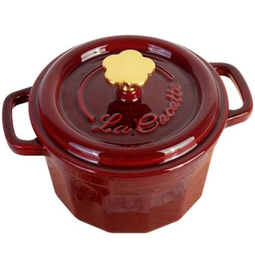 2QT Red Enamel Coated Cast Iron Dutch Oven E99081
