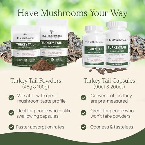 Organic Turkey Tail Mushroom Powder, 100 Servings T6671