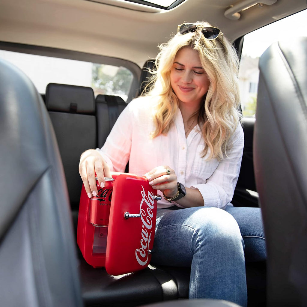 Retro Mini Fridge 4L 6 Can Portable Cooler Warmer Red G10093