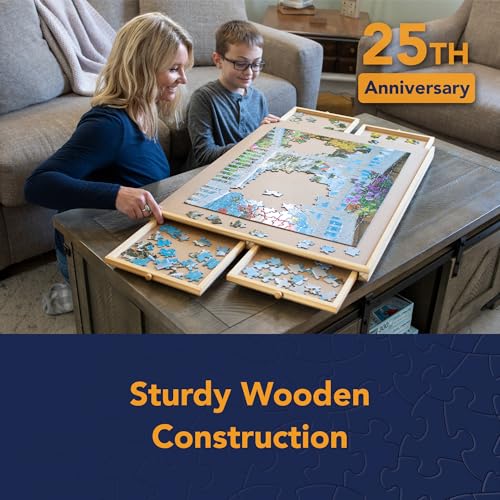 1000 Piece Wooden Puzzle Board with Drawers M732