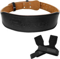 Durable Leather Weight Lifting Belt with Adjustable Buckle and Wrist Straps P11085