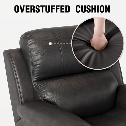 Black Fabric Power Recliner Chair with USB Ports S89547