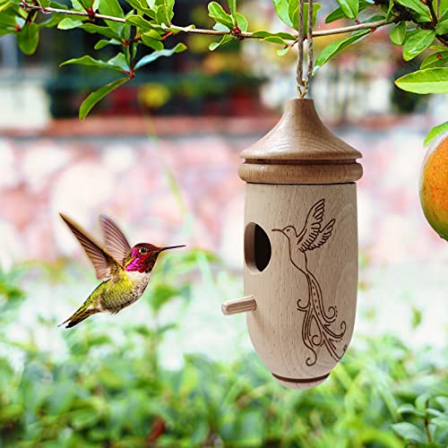 3pcs Hanging Wooden Hummingbird House H537040