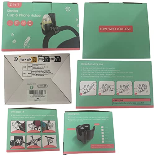 2-in-1 Cup Holder for Stroller, Bike, Wheelchair Q600
