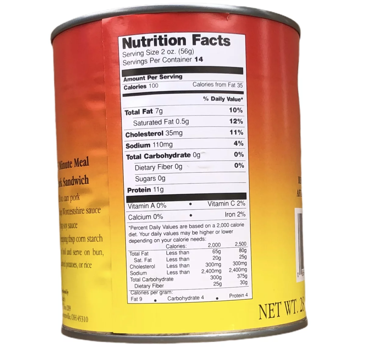 Canned Pork Chunks Meat, 28 oz, 12 Cans P479