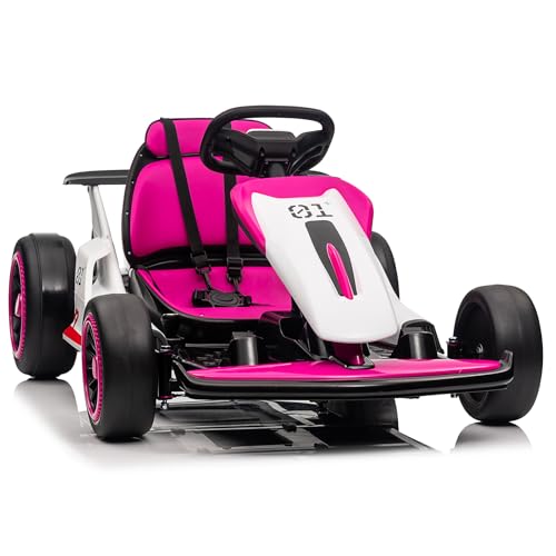 White 24V Battery Powered Electric Drift Kart B5231