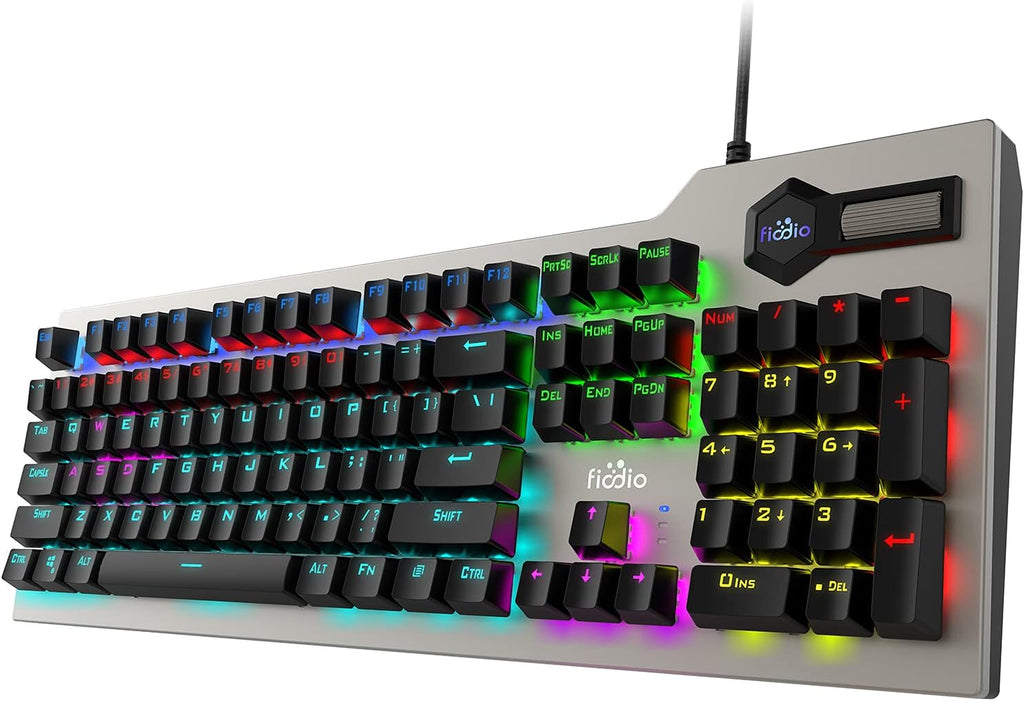 Mechanical Gaming Keyboard Wired RGB Rainbow Backlit with Blue Switches Ergonomic Standard Keyboard Pack of 2 P89873
