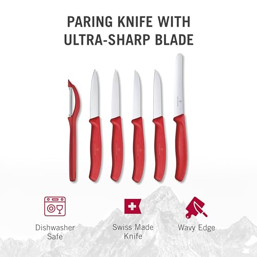 Red Set of 6 Swiss Classic Knife Set S305