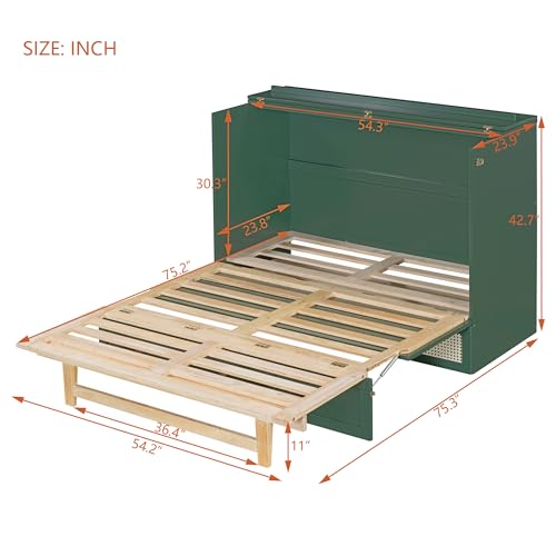 Gray Queen Murphy Bed with Drawers X2359