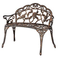 Bronze Metal Rose Bench for 2 Person Seat T7345