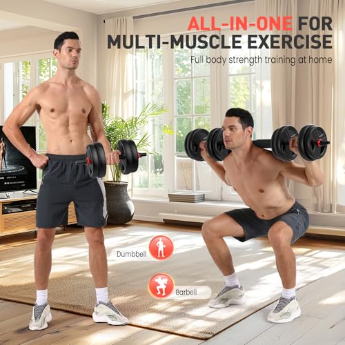 Adjustable Dumbbells, 90lbs Free Weight Set with Connector C143369