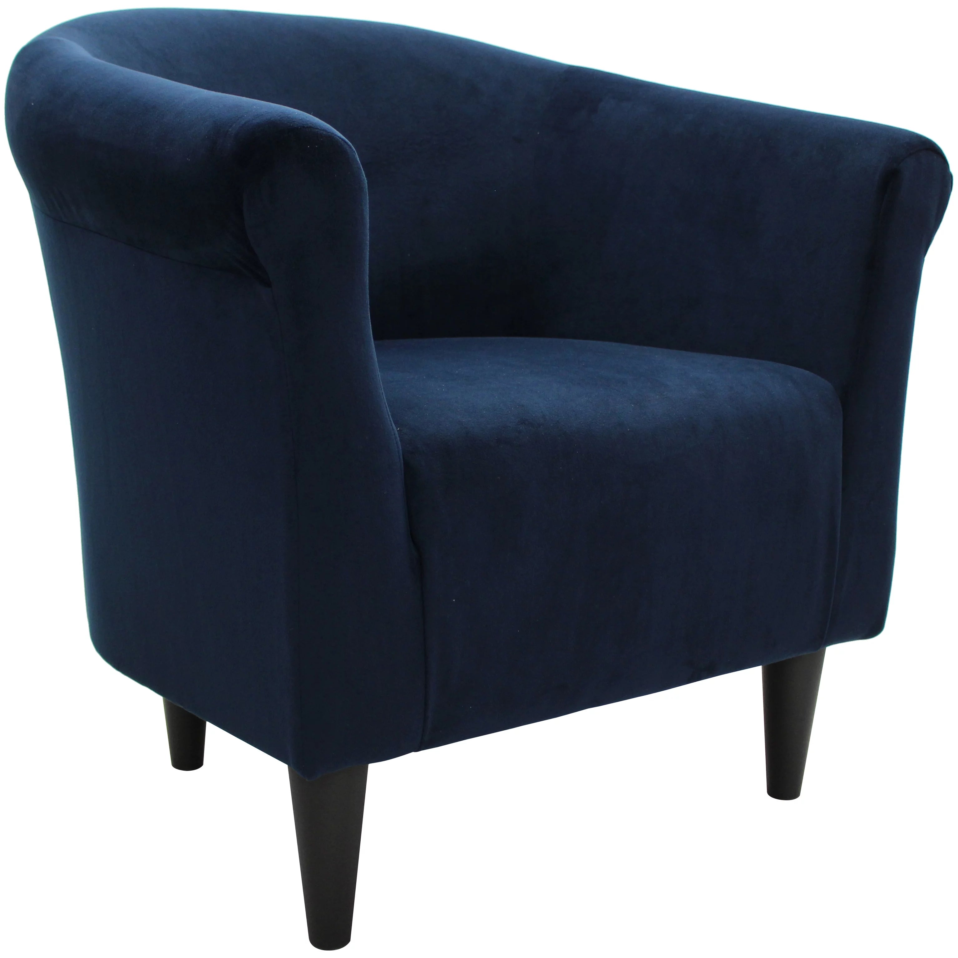 Navy Blue Microfiber Bucket Accent Chair R82956