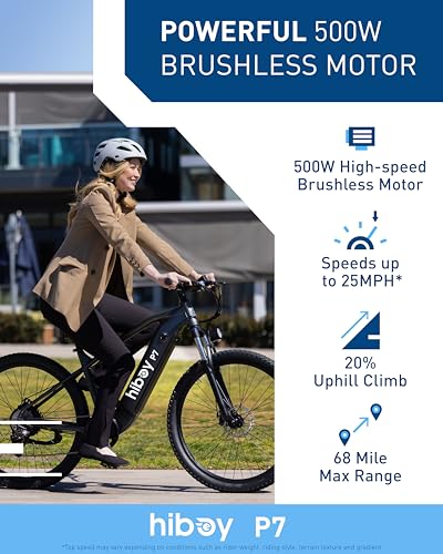 Electric Bike with 800W Peak Motor, 25mph Max Speed, 696 WH Removable Battery, 27.5" Front Suspension J4568