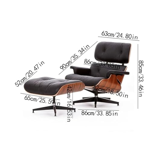 Single Leather Sofa Chair with Footrest D3644