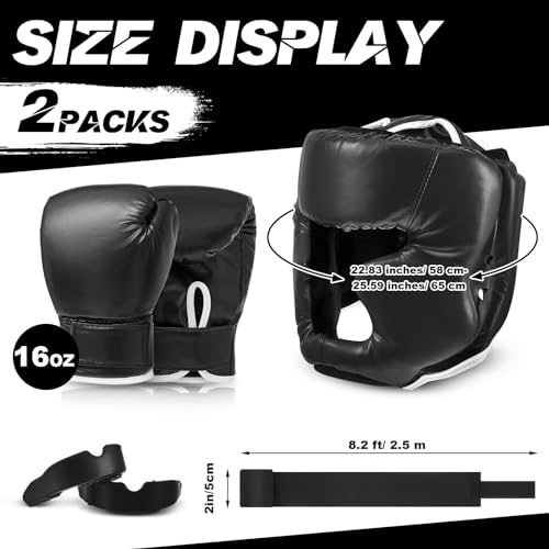 14 Pcs Boxing Set Including Boxing Gloves Headgear Helmet Punching Bag Hand Wraps Sport Mouth Guards Q856