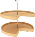 28x22 Banded Wood Pie-Cut Lazy Susan 2-Shelf O9331