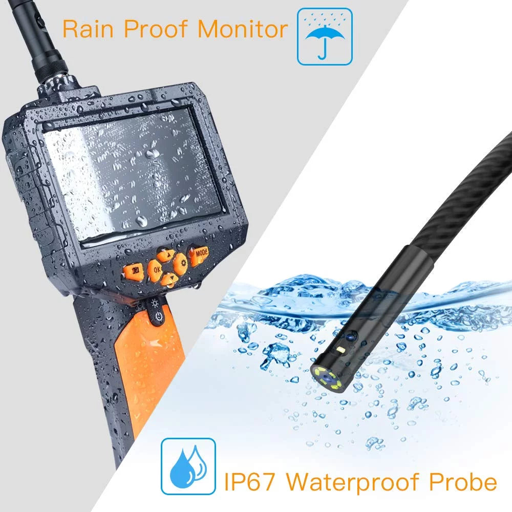 8mm 1080P HD Digital Borescope Inspection Camera with 5 Inch LCD Screen and Semi-Rigid Cable Z878005