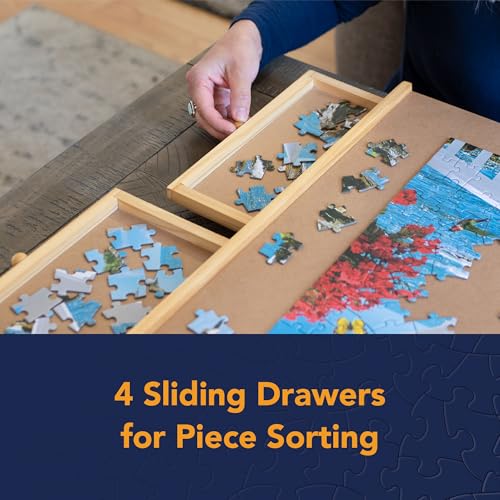 1000 Piece Wooden Puzzle Board with Drawers M732