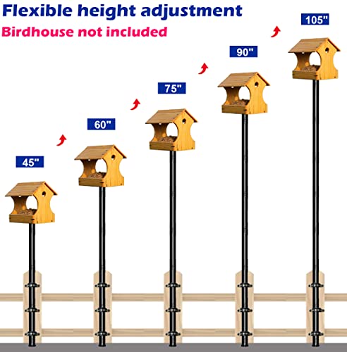 Matte Black Heavy Duty Bird Feeder Pole Kit E995000