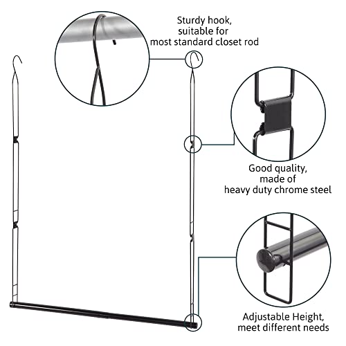 Hanging Closet Rod, Adjustable Closet Hanging Organizer, 2 Pack Chrome R71494