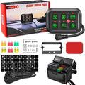 6 Gang Switch Panel Circuit Control Relay System with Fuse Wiring Harness Automatic Dimmable ON-Off LED Switch Pod I439369