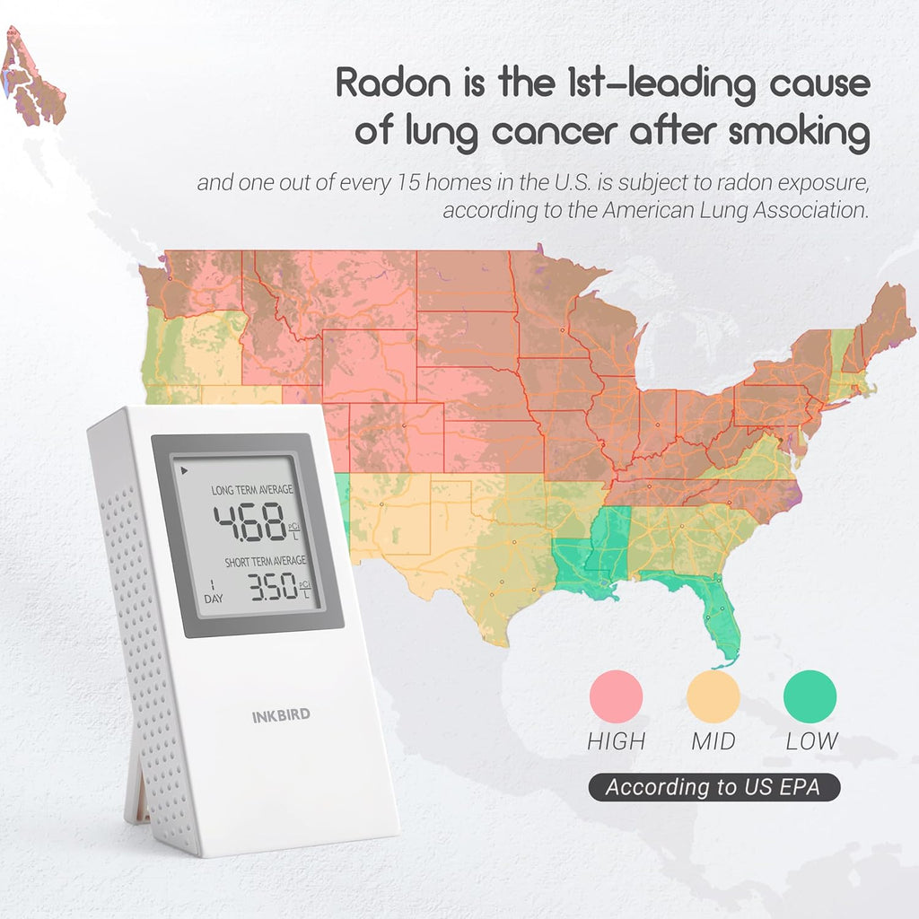 Portable Radon Detector Battery Operated F381175