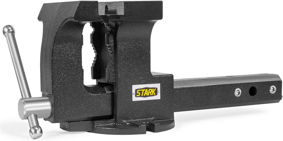 2-in-1 Tow Hitch Truck Vise 6" Bench Vise Grey S4655