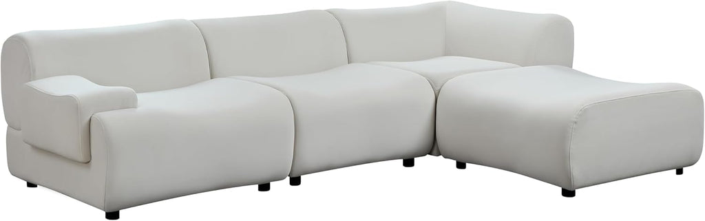 White Curved Sectional Sofa L90764