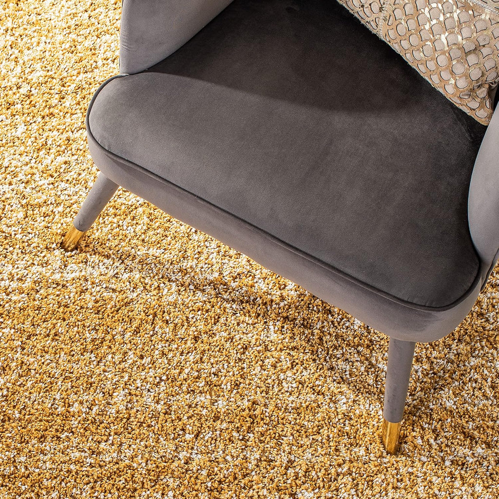 8' x 10' Gold Ivory Shag Area Rug J406