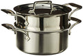D5 Brushed Stainless Steel 5-Ply Bonded 3-Quart Casserole with Lid and Steamer Cookware Y4792