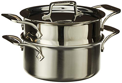 D5 Brushed Stainless Steel 5-Ply Bonded 3-Quart Casserole with Lid and Steamer Cookware Y4792