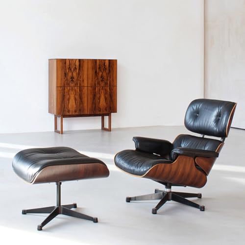 Single Leather Sofa Chair with Footrest D3644