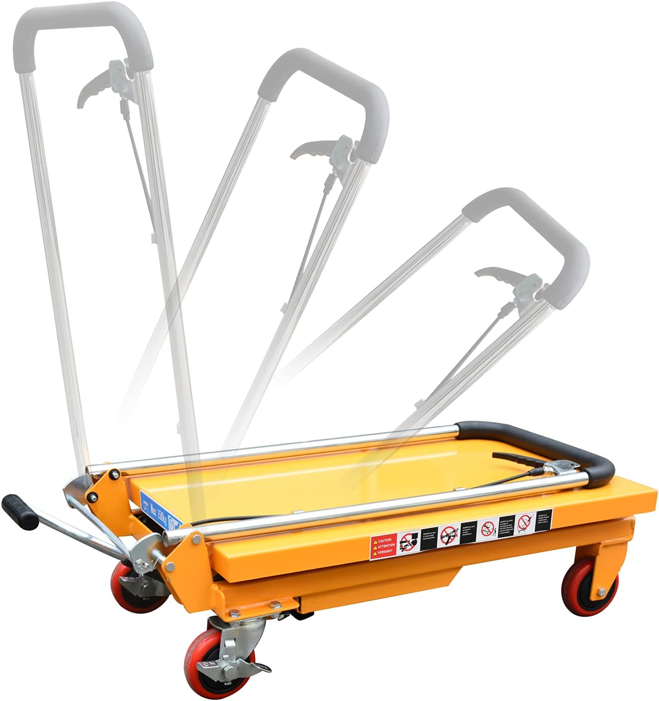 Hydraulic Lift Table Cart Manual Single Scissor Cart 330 lbs Capacity 28.3 Lifting Height Q87290