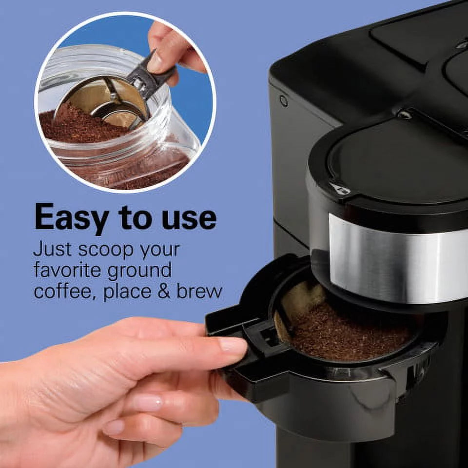 2-Way Coffee Maker, Single-Serve or 12 Cups, Glass Carafe, Black G6027