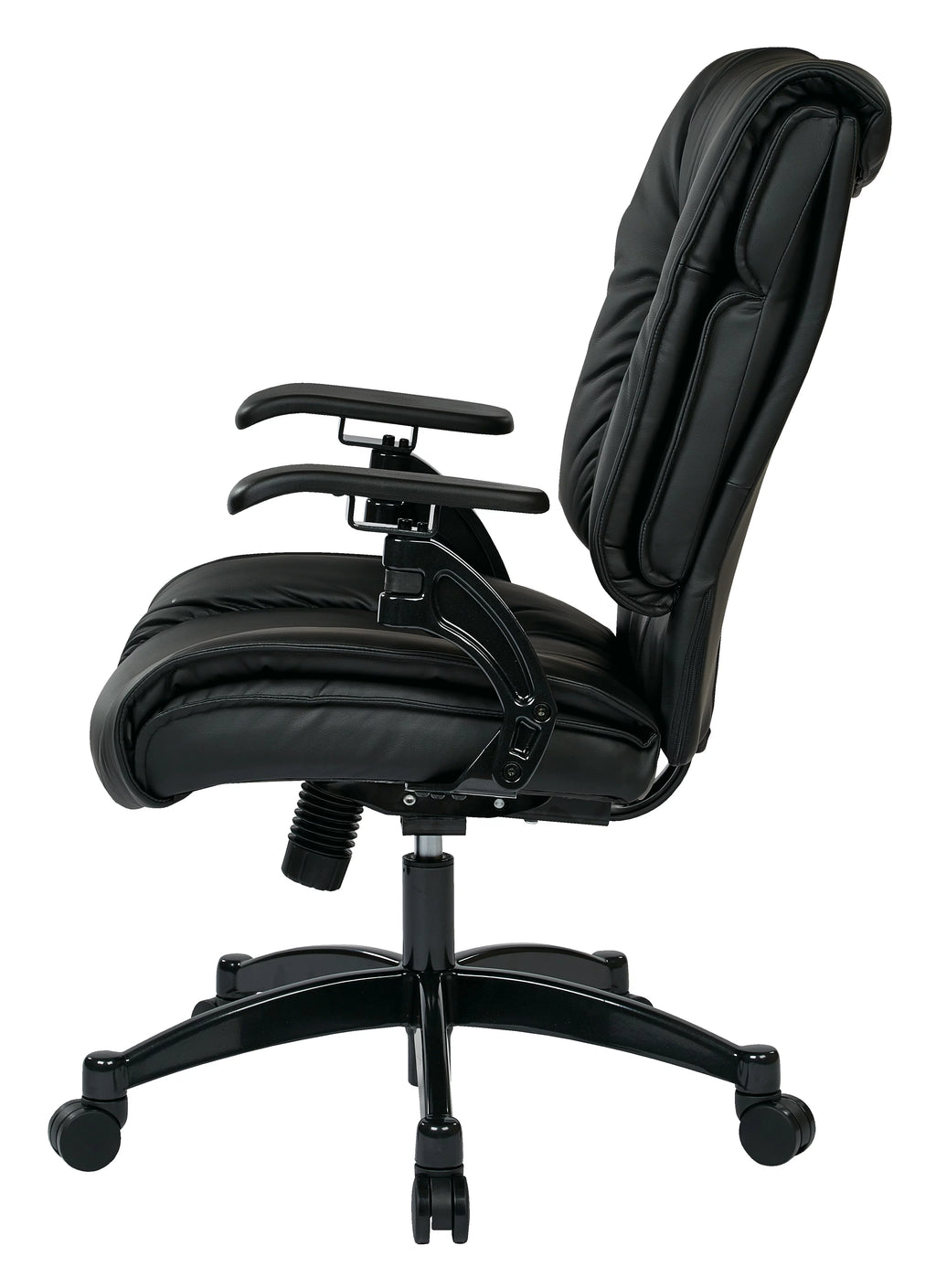 Black Bonded Leather Conference Chair with Cantilever Arms O893